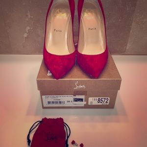 Suede Red Christian Louboutin